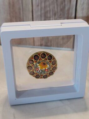 1950’s Micro Mosaic Glass Brooch, Italy, Round